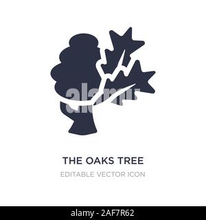 the oaks tree icon on white background. Simple element illustration from Nature concept. the oaks tree icon symbol design. Stock Vector