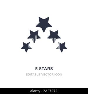 5 stars icon on white background. Simple element illustration from Shapes concept. 5 stars icon symbol design. Stock Vector