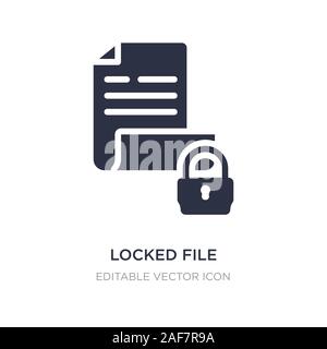 locked file icon on white background. Simple element illustration from Security concept. locked file icon symbol design. Stock Vector