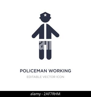 policeman working icon on white background. Simple element illustration from People concept. policeman working icon symbol design. Stock Vector