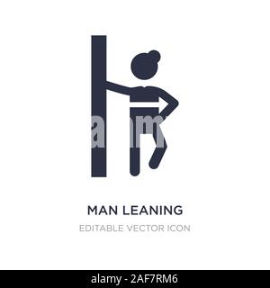 man leaning against the wall icon on white background. Simple element illustration from People concept. man leaning against the wall icon symbol desig Stock Vector