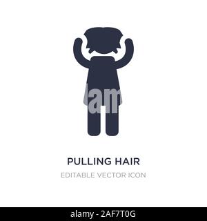 pulling hair icon on white background. Simple element illustration from People concept. pulling hair icon symbol design. Stock Vector