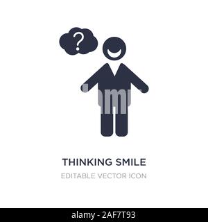 thinking smile icon on white background. Simple element illustration from People concept. thinking smile icon symbol design. Stock Vector