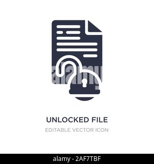 unlocked file icon on white background. Simple element illustration from Security concept. unlocked file icon symbol design. Stock Vector