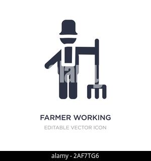 farmer working icon on white background. Simple element illustration from People concept. farmer working icon symbol design. Stock Vector