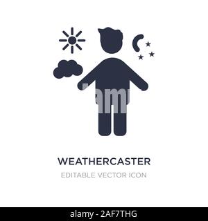 weathercaster icon on white background. Simple element illustration from People concept. weathercaster icon symbol design. Stock Vector