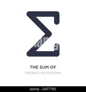 the sum of icon on white background. Simple element illustration from Signs concept. the sum of icon symbol design. Stock Vector