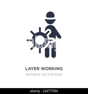 layer working icon on white background. Simple element illustration from People concept. layer working icon symbol design. Stock Vector