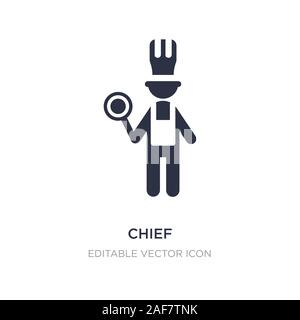 chief icon on white background. Simple element illustration from People concept. chief icon symbol design. Stock Vector