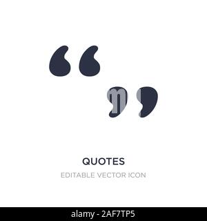quotes icon on white background. Simple element illustration from Signs concept. quotes icon symbol design. Stock Vector