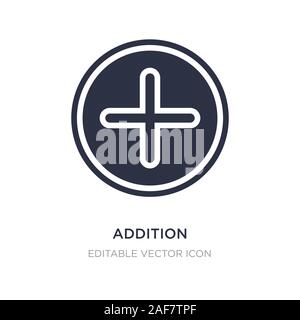 addition icon on white background. Simple element illustration from Signs concept. addition icon symbol design. Stock Vector