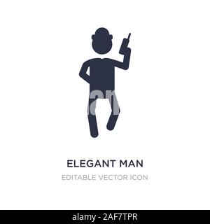 elegant man talking through phone icon on white background. Simple element illustration from People concept. elegant man talking through phone icon sy Stock Vector