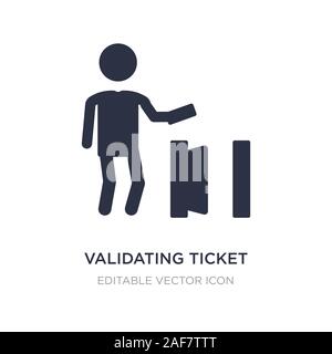 validating ticket icon on white background. Simple element illustration from People concept. validating ticket icon symbol design. Stock Vector