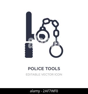 police tools icon on white background. Simple element illustration from Security concept. police tools icon symbol design. Stock Vector