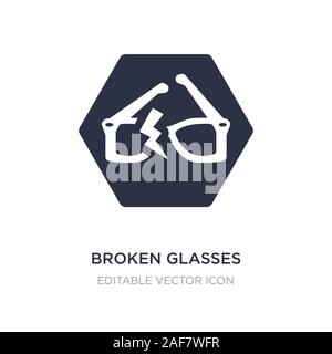 broken glasses icon on white background. Simple element illustration from Signs concept. broken glasses icon symbol design. Stock Vector