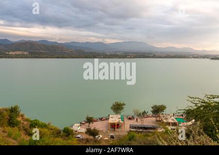 Abaseen Restaurant at Tarbela Lake, Tarbela Dam Ghazi, KPK, Pakistan Stock Photo