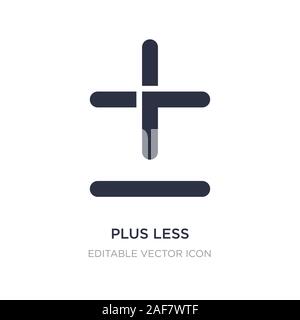 plus less icon on white background. Simple element illustration from Signs concept. plus less icon symbol design. Stock Vector