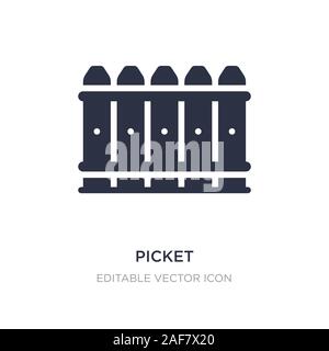 picket icon on white background. Simple element illustration from Security concept. picket icon symbol design. Stock Vector