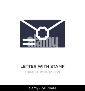 letter with stamp icon on white background. Simple element illustration from Social media marketing concept. letter with stamp icon symbol design. Stock Vector
