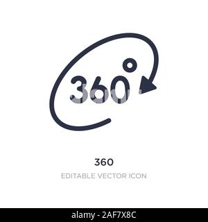 360 icon on white background. Simple element illustration from Shapes concept. 360 icon symbol design. Stock Vector
