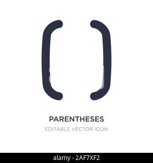 parentheses grouping icon on white background. Simple element illustration from Signs concept. parentheses grouping icon symbol design. Stock Vector