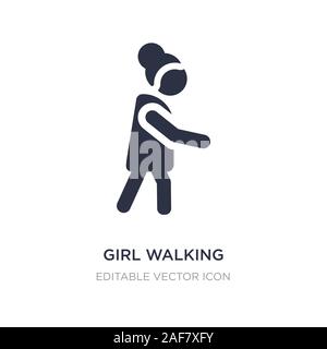 girl walking icon on white background. Simple element illustration from People concept. girl walking icon symbol design. Stock Vector