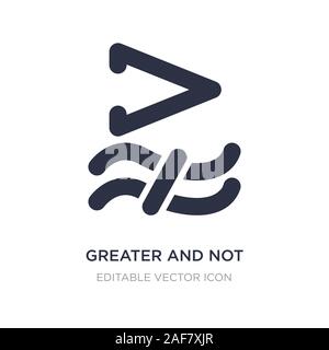 greater and not approximately equal to icon on white background. Simple element illustration from Signs concept. greater and not approximately equal t Stock Vector