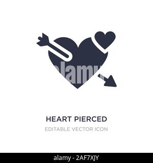 heart pierced by an arrow icon on white background. Simple element illustration from Shapes concept. heart pierced by an arrow icon symbol design. Stock Vector