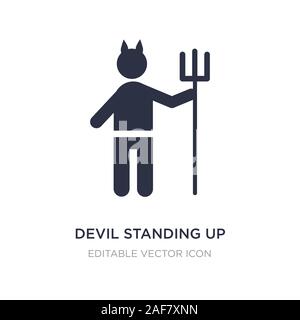 devil standing up icon on white background. Simple element illustration from People concept. devil standing up icon symbol design. Stock Vector