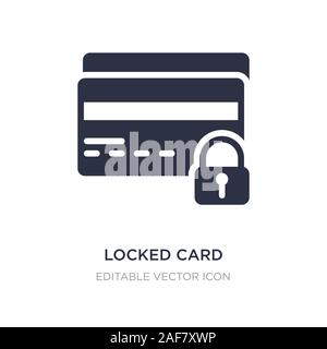 locked card icon on white background. Simple element illustration from Security concept. locked card icon symbol design. Stock Vector