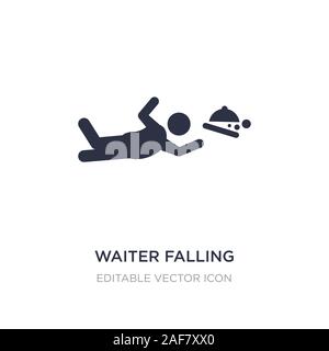 waiter falling icon on white background. Simple element illustration from Sports concept. waiter falling icon symbol design. Stock Vector
