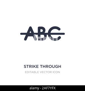 strike through icon on white background. Simple element illustration from Shapes concept. strike through icon symbol design. Stock Vector