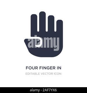 four finger in hand icon on white background. Simple element illustration from Shapes concept. four finger in hand icon symbol design. Stock Vector