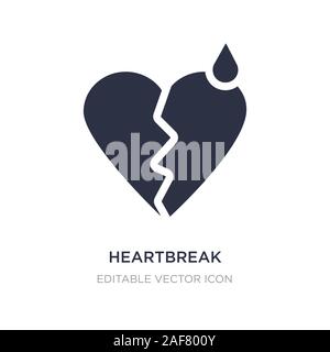 heartbreak icon on white background. Simple element illustration from Shapes concept. heartbreak icon symbol design. Stock Vector