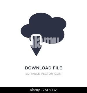 download file from cloud icon on white background. Simple element illustration from Tools and utensils concept. download file from cloud icon symbol d Stock Vector