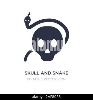 skull and snake icon on white background. Simple element illustration from Shapes concept. skull and snake icon symbol design. Stock Vector