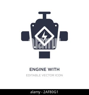engine with lighting bolt icon on white background. Simple element illustration from Tools and utensils concept. engine with lighting bolt icon symbol Stock Vector