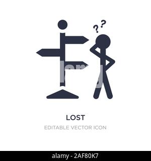 lost icon on white background. Simple element illustration from Signaling concept. lost icon symbol design. Stock Vector