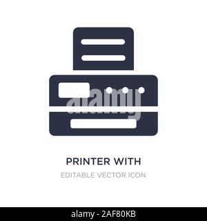 printer with printed paper icon on white background. Simple element illustration from Tools and utensils concept. printer with printed paper icon symb Stock Vector