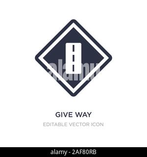 give way icon on white background. Simple element illustration from Signaling concept. give way icon symbol design. Stock Vector