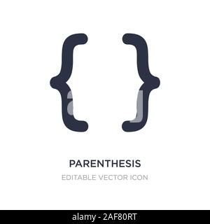 parenthesis icon on white background. Simple element illustration from Signs concept. parenthesis icon symbol design. Stock Vector