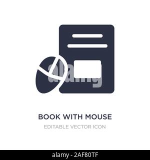 book with mouse icon on white background. Simple element illustration from Tools and utensils concept. book with mouse icon symbol design. Stock Vector