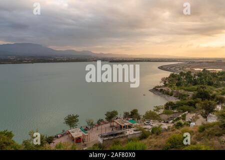 Abaseen Restaurant at Tarbela Lake, Tarbela Dam Ghazi, KPK, Pakistan Stock Photo