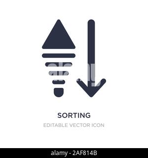 sorting icon on white background. Simple element illustration from UI concept. sorting icon symbol design. Stock Vector