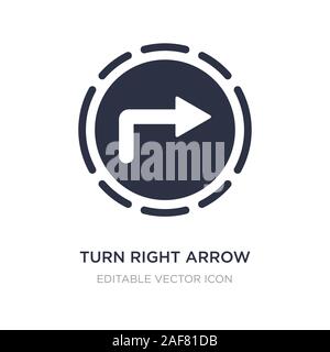 turn right arrow icon on white background. Simple element illustration from UI concept. turn right arrow icon symbol design. Stock Vector