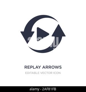 replay arrows icon on white background. Simple element illustration from UI concept. replay arrows icon symbol design. Stock Vector