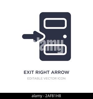 exit right arrow icon on white background. Simple element illustration from Signs concept. exit right arrow icon symbol design. Stock Vector