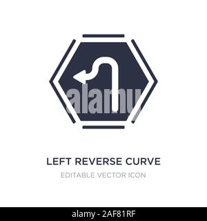 left reverse curve icon on white background. Simple element illustration from UI concept. left reverse curve icon symbol design. Stock Vector