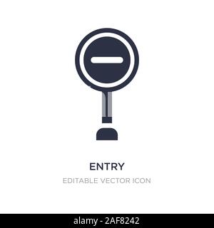 entry icon on white background. Simple element illustration from Signs concept. entry icon symbol design. Stock Vector