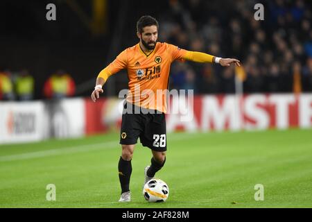 12th December 2019, Molineux, Wolverhampton, England; UEFA Europa League, Wolverhampton Wanderers v Besiktas : Joao Moutinho (28) of Wolverhampton Wanderers in action during the game Credit: Richard Long/News Images Stock Photo